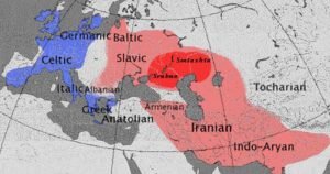 Diagram - Bachmanns Map of Kentum and Satem Languages